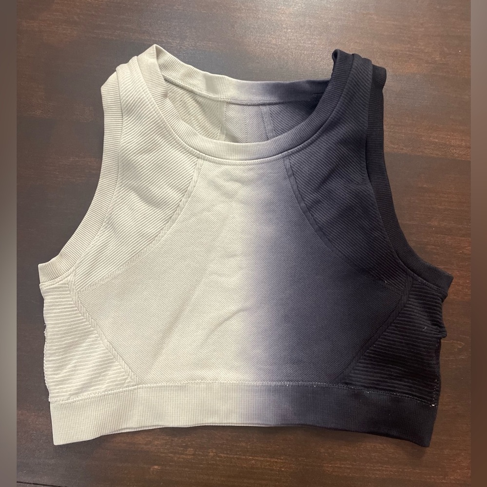 Mono b ribbed crop tank top L